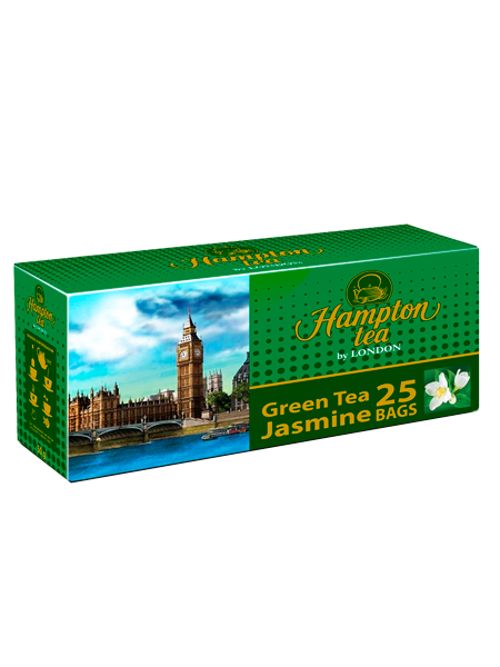 Чай зеленый пакетированный с жасмином Hampton tea 25 пакетиков